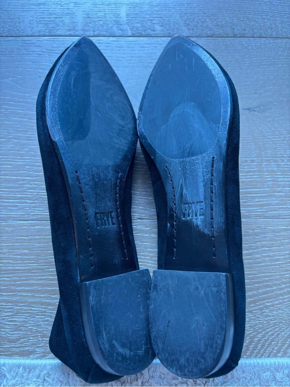 Frye Black Suede Pointed Toe Ballet Flats - Picture 5 of 6